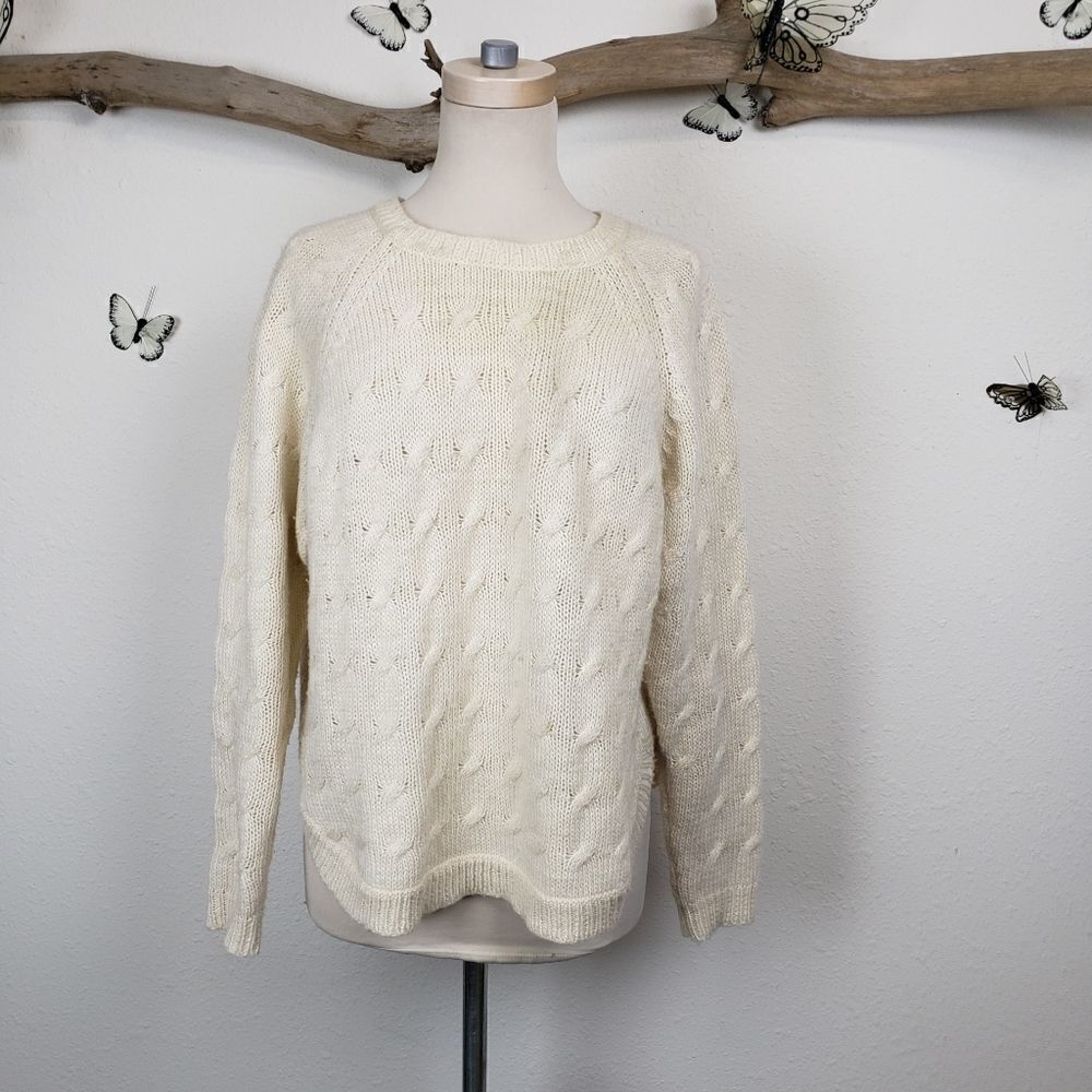 Wallace mohair acrylic cableknit sweater